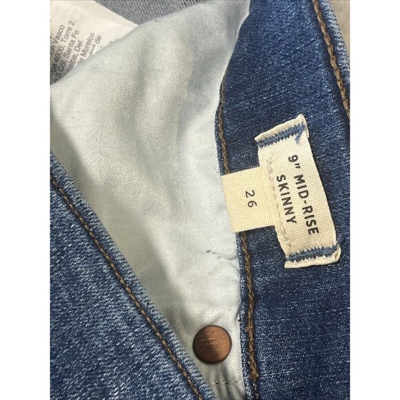 Madewell Blue Denim 9" Mid-Rise Skinny Jeans Womens Casual Medium Wash Size 26 - Picture 10 of 16